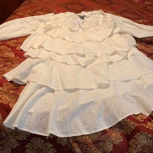 BRAND NEW WHITE RUFFLE DRESS